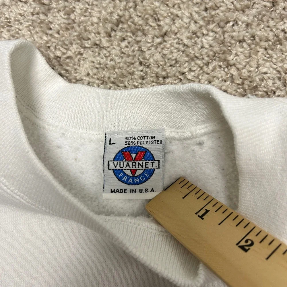 Vintage Vuarnet France Sweatshirt Men Size Large Made IN USA Sunglasses Ski